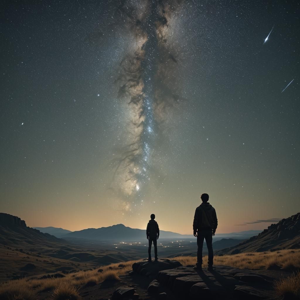 Epic Starry Night Landscape Inspired by Terrence Malick