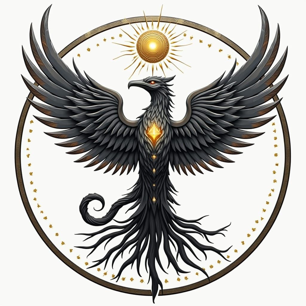 Phoenix Rising Art Sigil: Rebirth, Knowledge, and Enlightenm...
