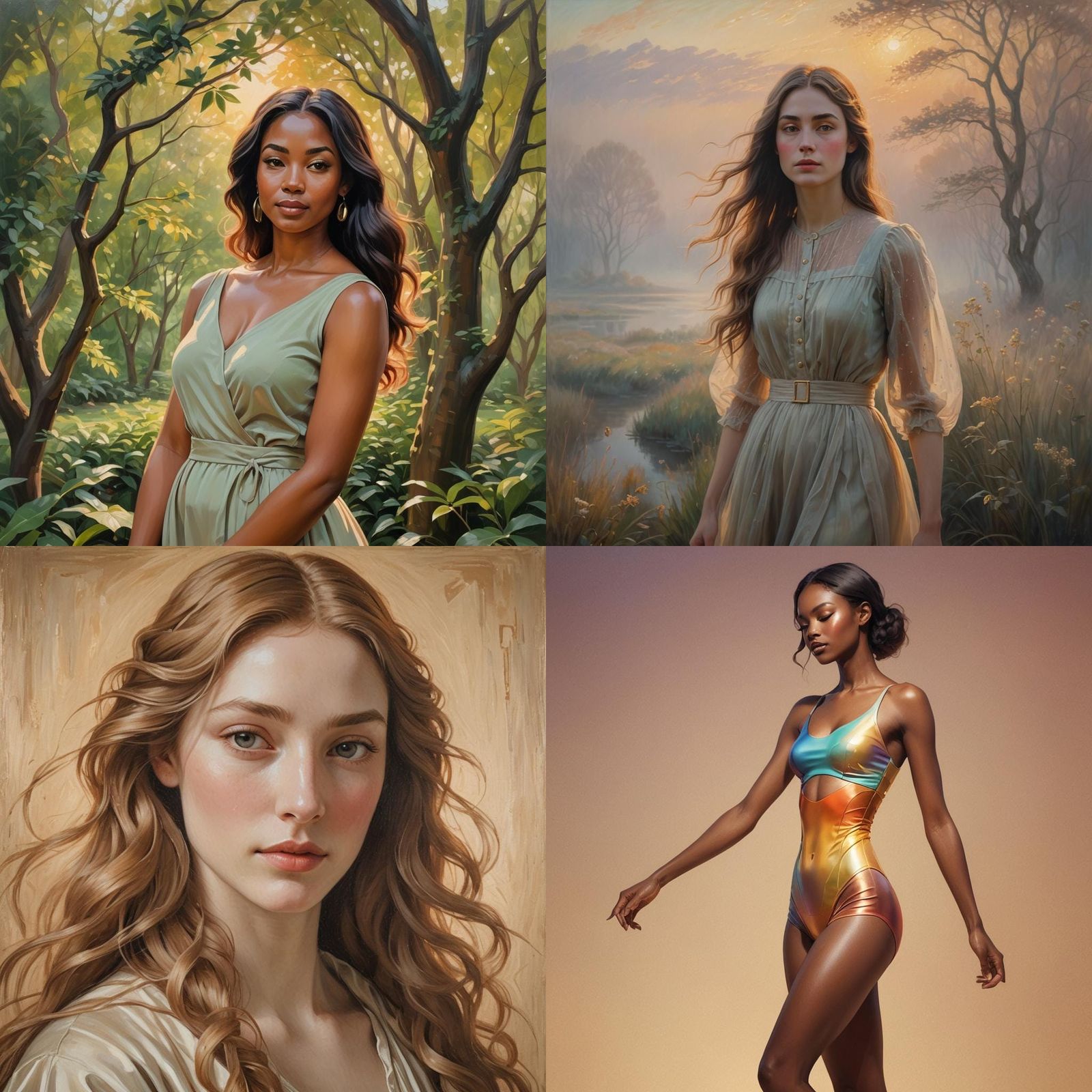 Attractive Girl with Feminine Curves and Radiant Skin