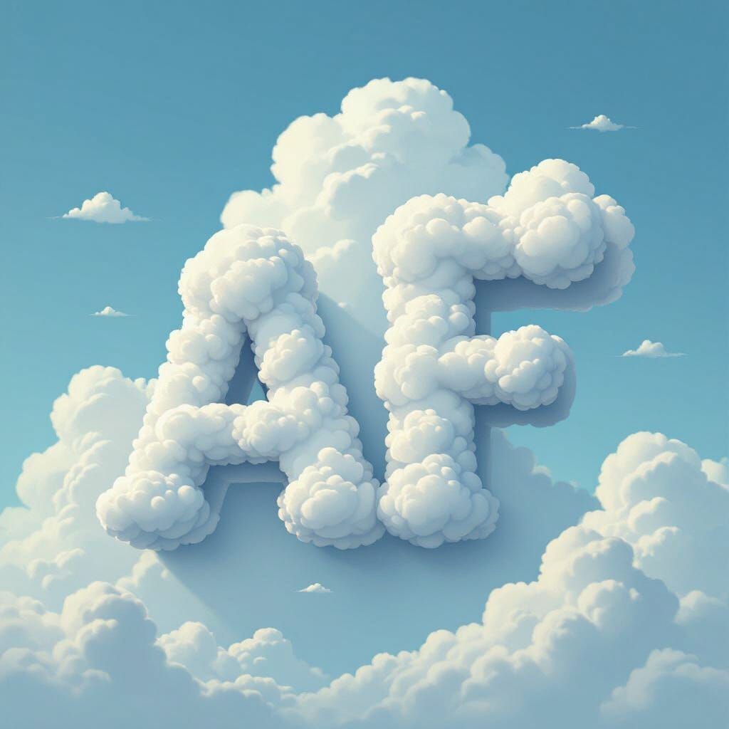 Stylized Cloud Letters in Digital Art Style