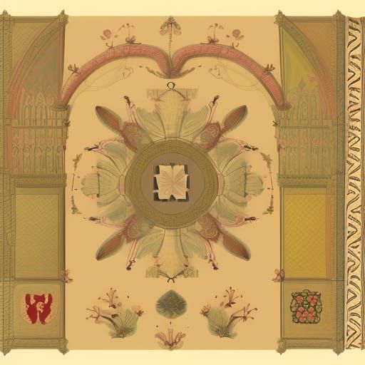 Pennsylvania Dutch Fraktur Symmetrical Design