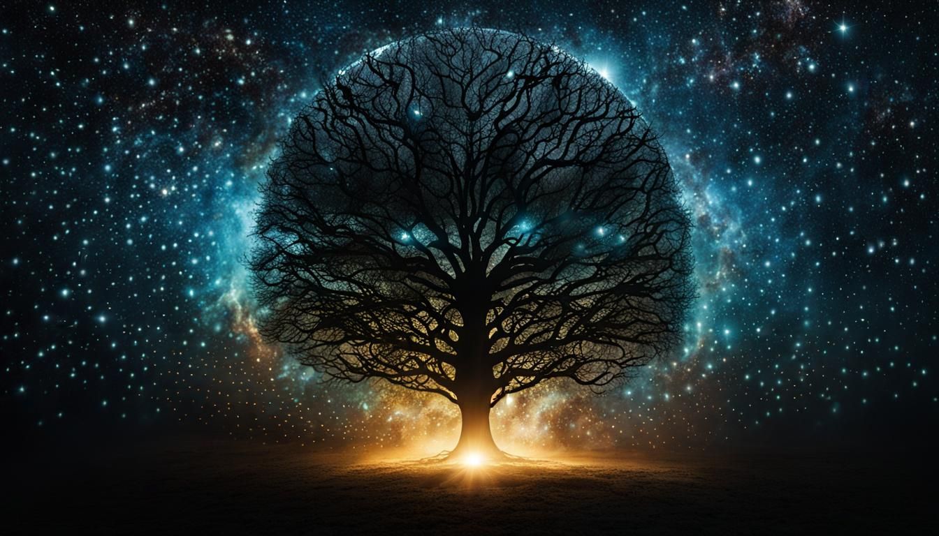 Ethereal God Head Drifting in Cosmic Realm