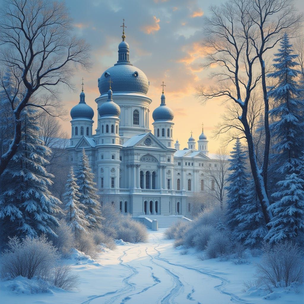 Ethereal Finnish Winter Cityscape in Literary Style