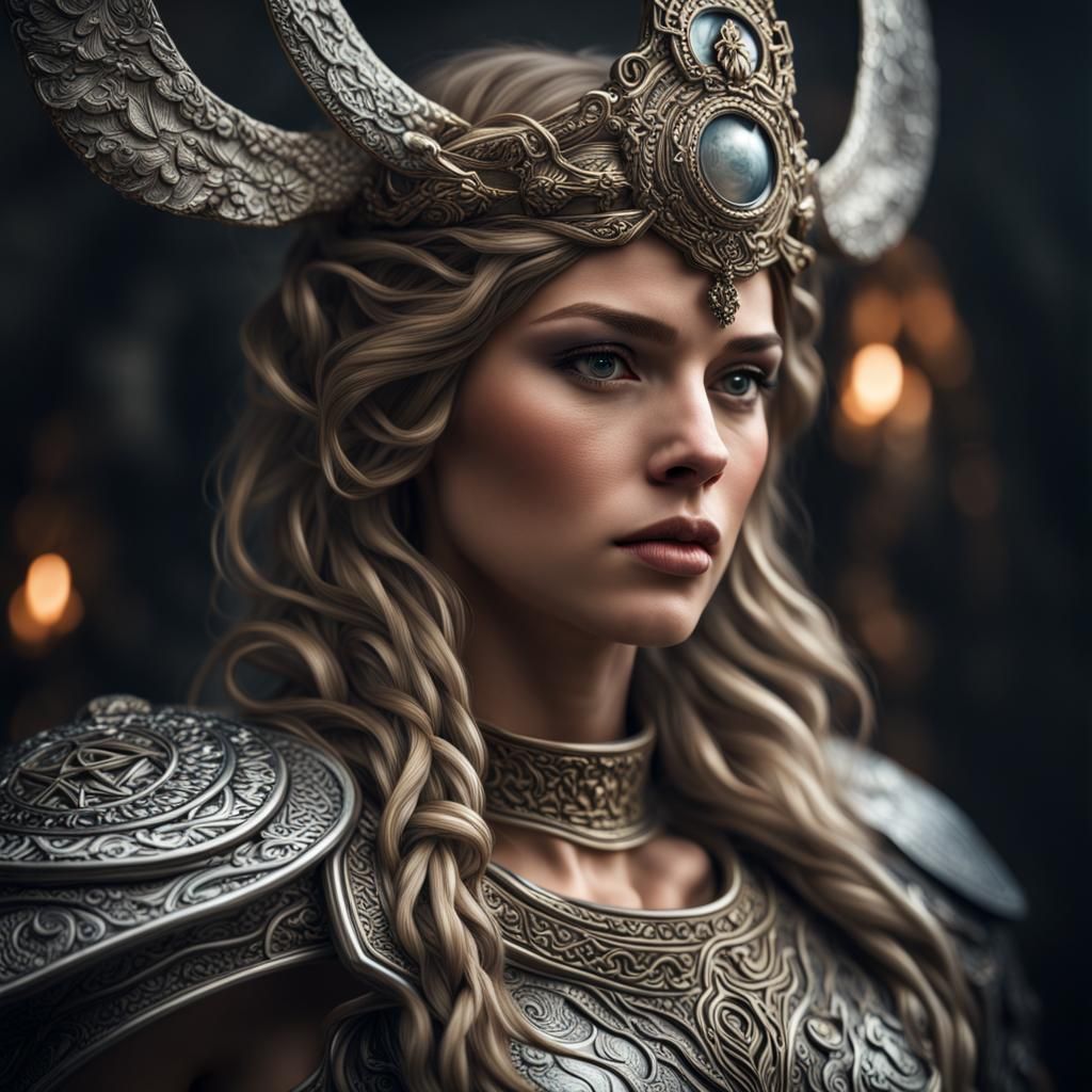 Hyperrealistic Goddess Freya in Cinematic Lighting