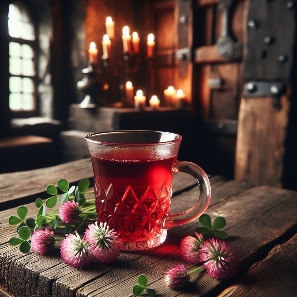 Red Clover Tea in Medieval Candlelight