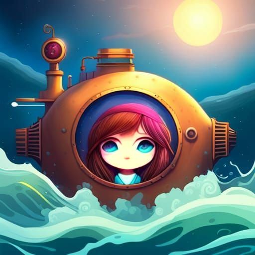 Adorable Anime Girls with Blue Eyes, Digital Art