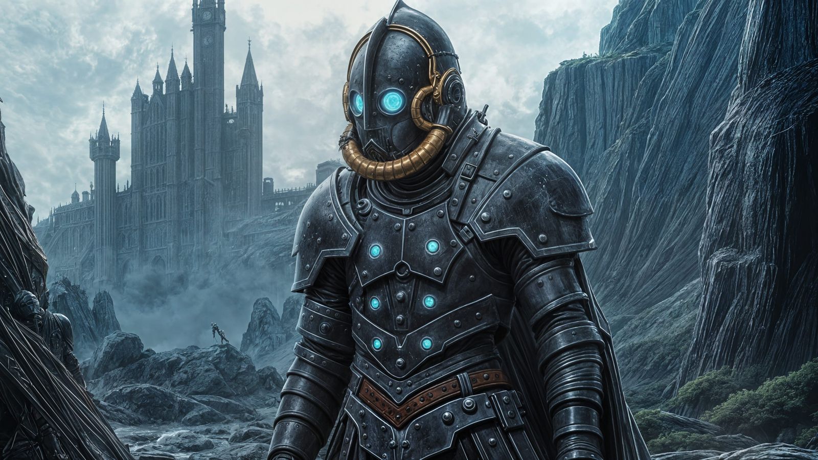 Gothic Knight with Sci-Fi Enhancements