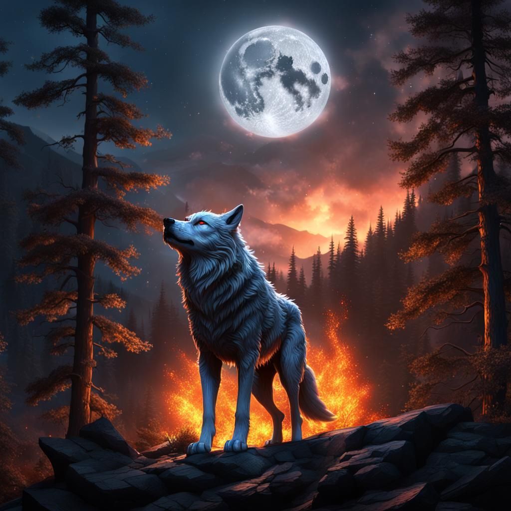 Wolf Spirit Rising: Dark Fantasy Concept Art