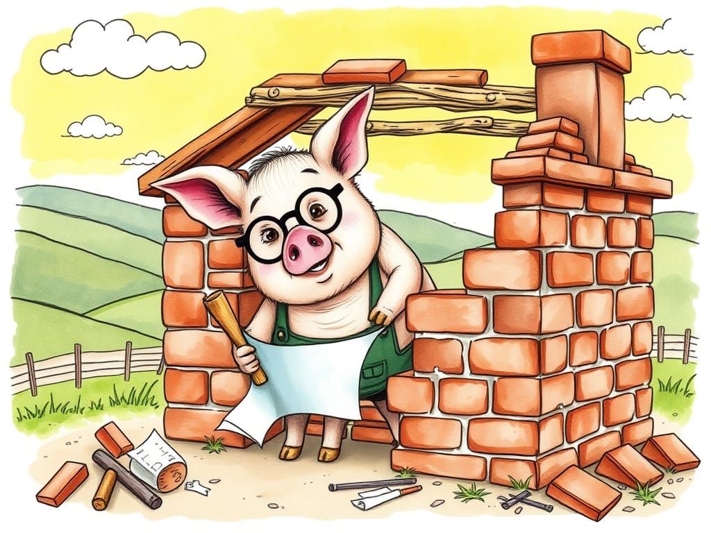 The Third Pig's Whimsical Brick Cottage