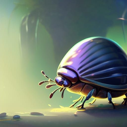 Goofy Cute Pill Bug: 3D Shading, Natural Lighting