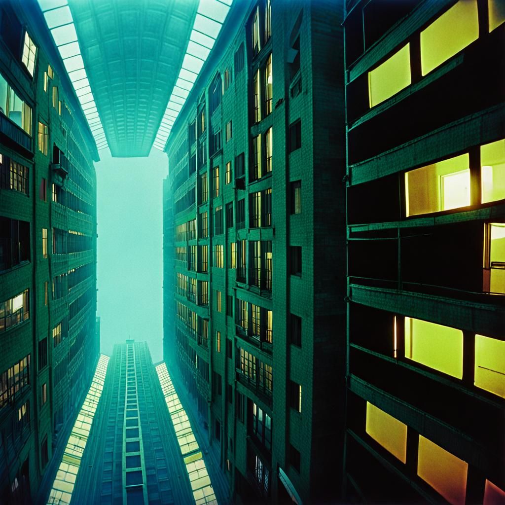 Eerie Liminal Metropolis in 90s Photography Style