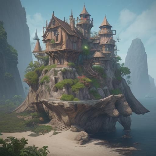 Minimalist Pirate Map on Parchment in 2D Style