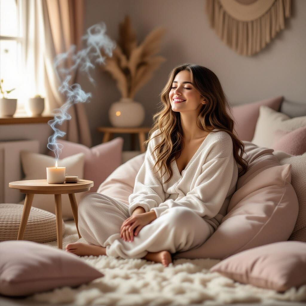 Woman Finds Inner Peace in Cozy, Dreamy Room