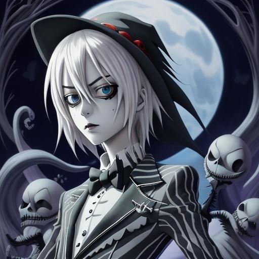 Jack Skellington in Anime Style