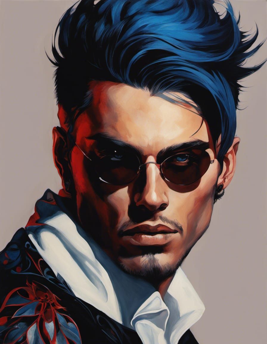 Gothic Prince Portrait in Acrylic Painting Style