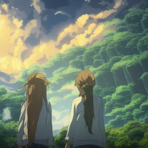God Twins Unleash Elemental Powers: Anime Key Visual