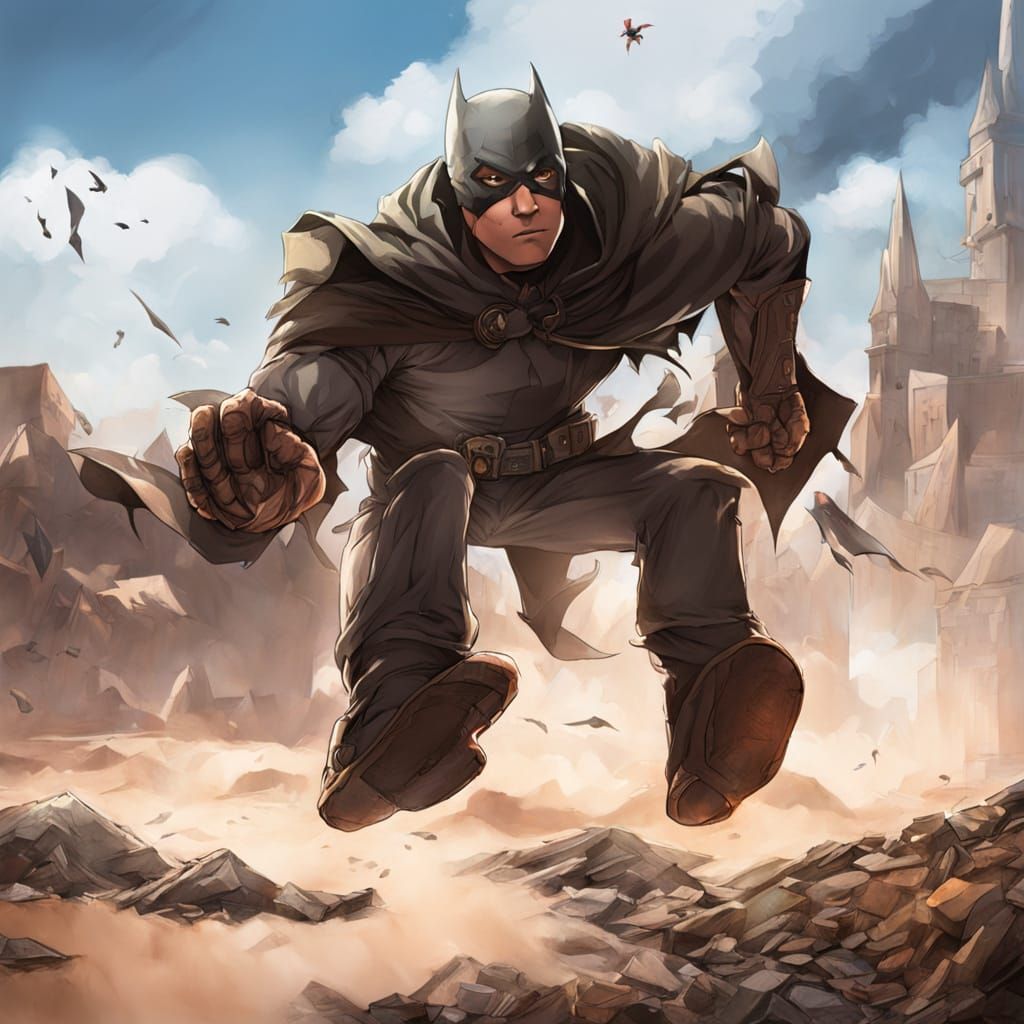 Young Bruce Wayne's Troubled Son in a Darkened Alley