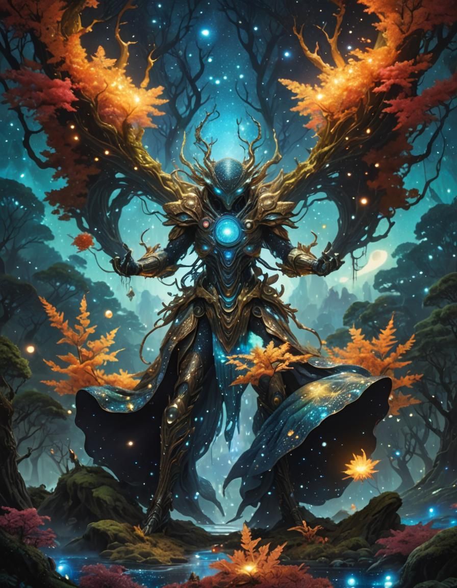 Alien Adventure in Fantasy Forest: Sci-Fi Concept Art