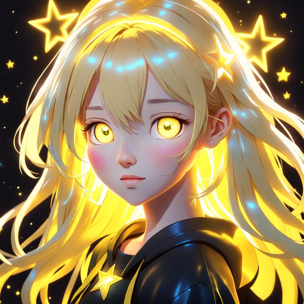 Hyper-Realistic Anime Goddess with Glowing Hair and Ethereal...