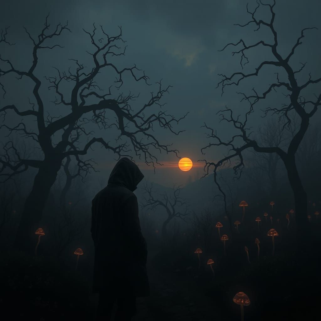 Lost in Eerie Twilight: A Melancholic Landscape of Longing