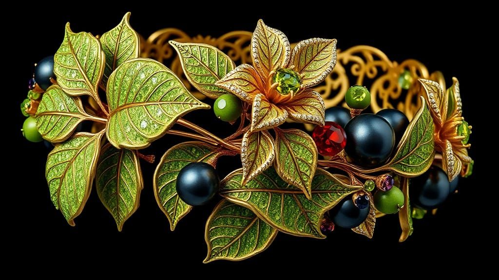 Luxurious Gold Bracelet with Peridot Gemstone Flowers