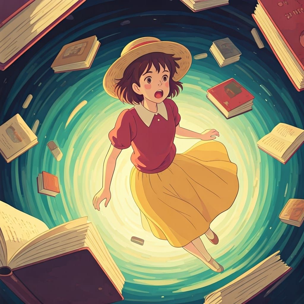 Shizuku Tsukishima in Ghibli-Style Vortex