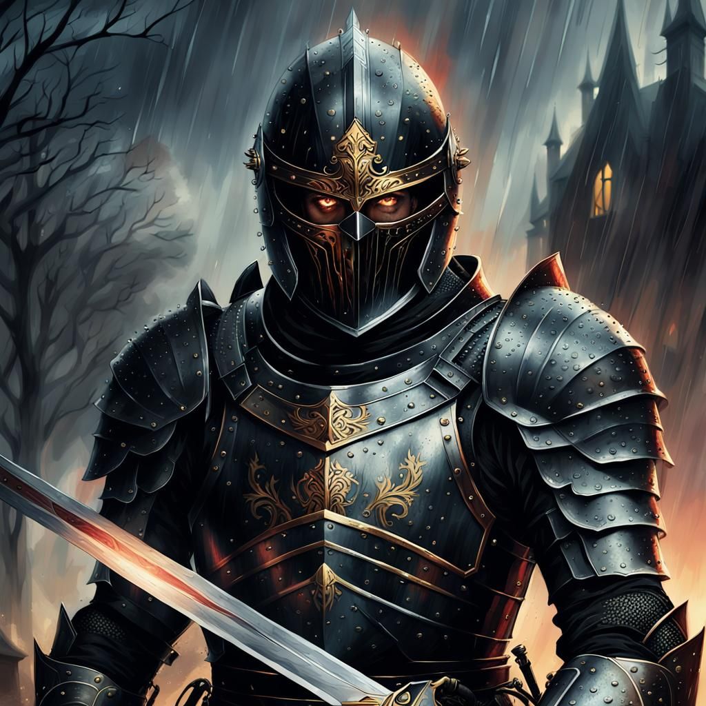 Dark Knight Portrait in Gothic Fantasy Style