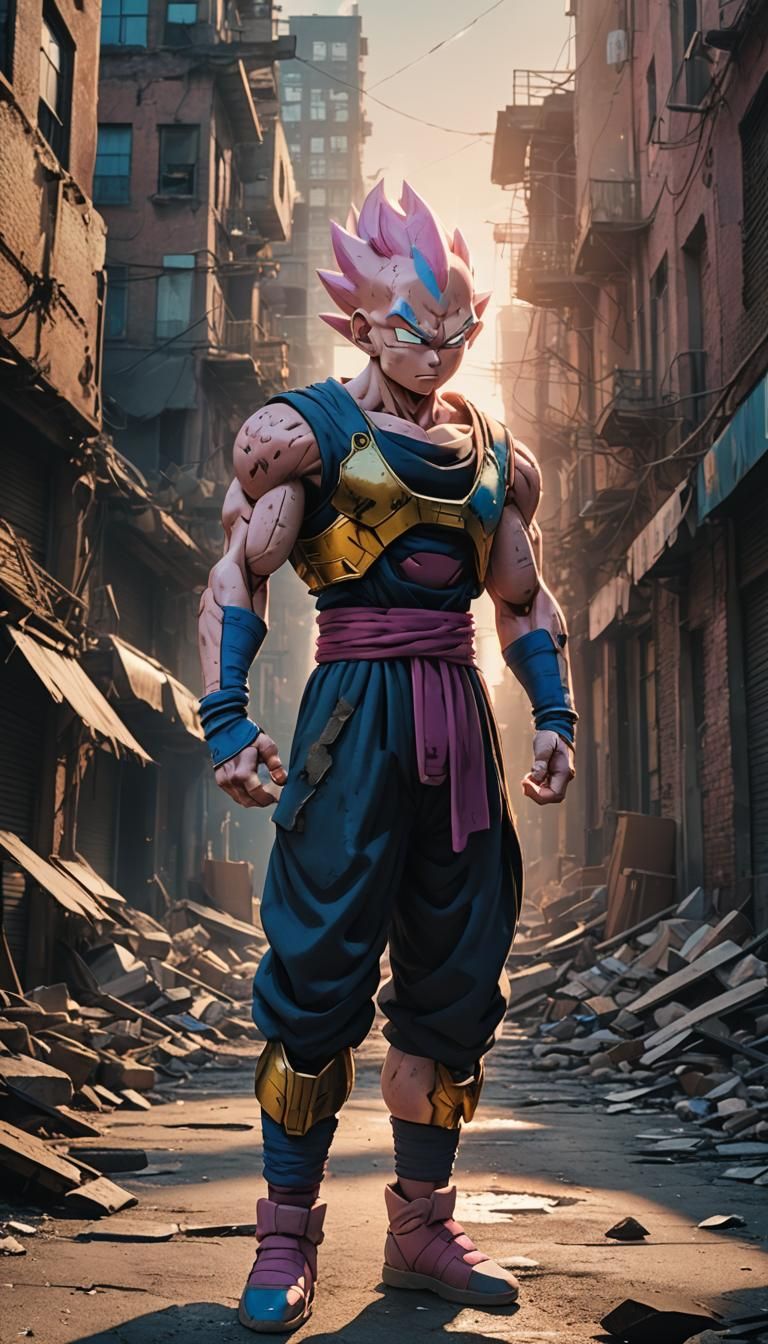 Good Buu in Ruined City, Anime Film Still