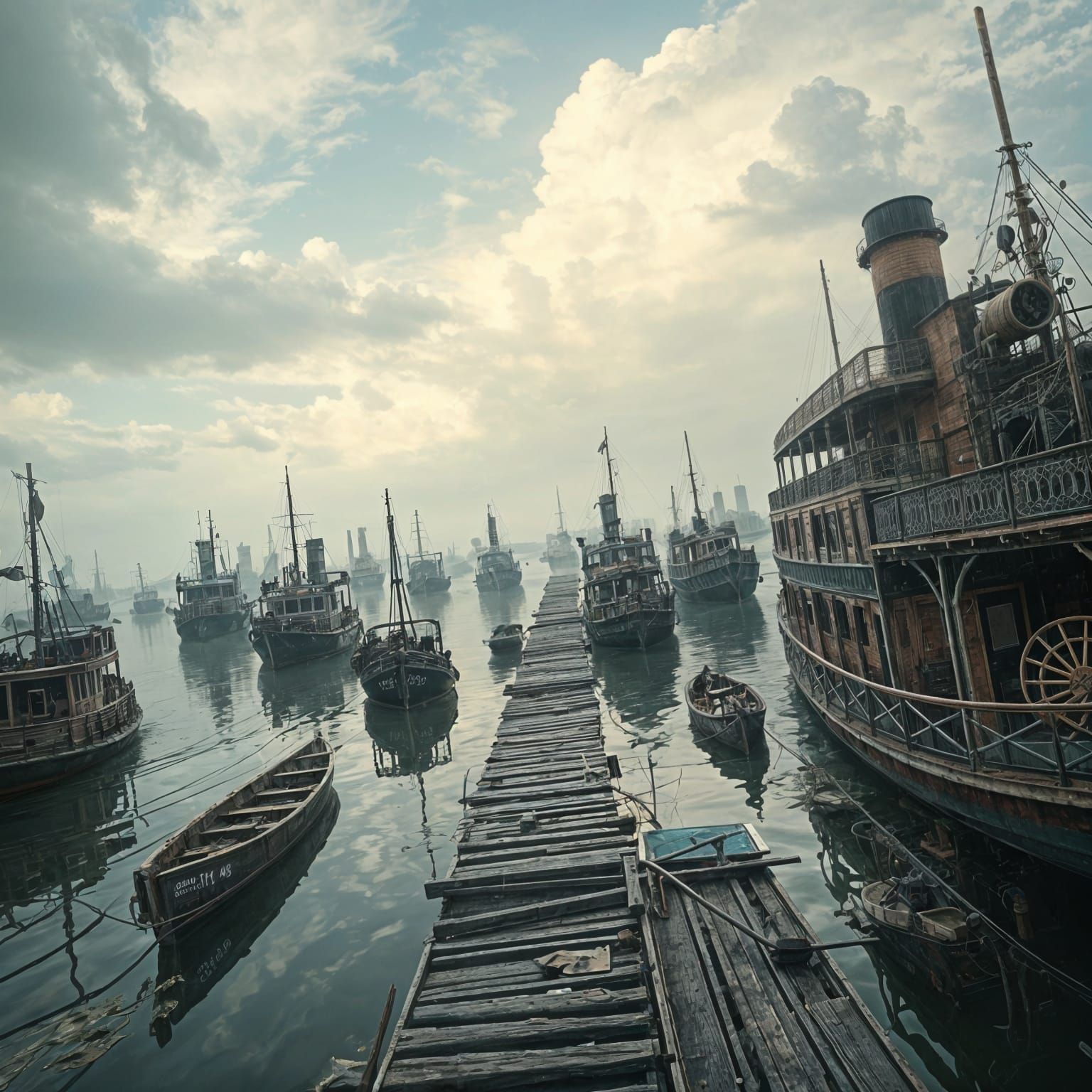 Abandoned Steamboat Village in a Post-Apocalyptic Sky
