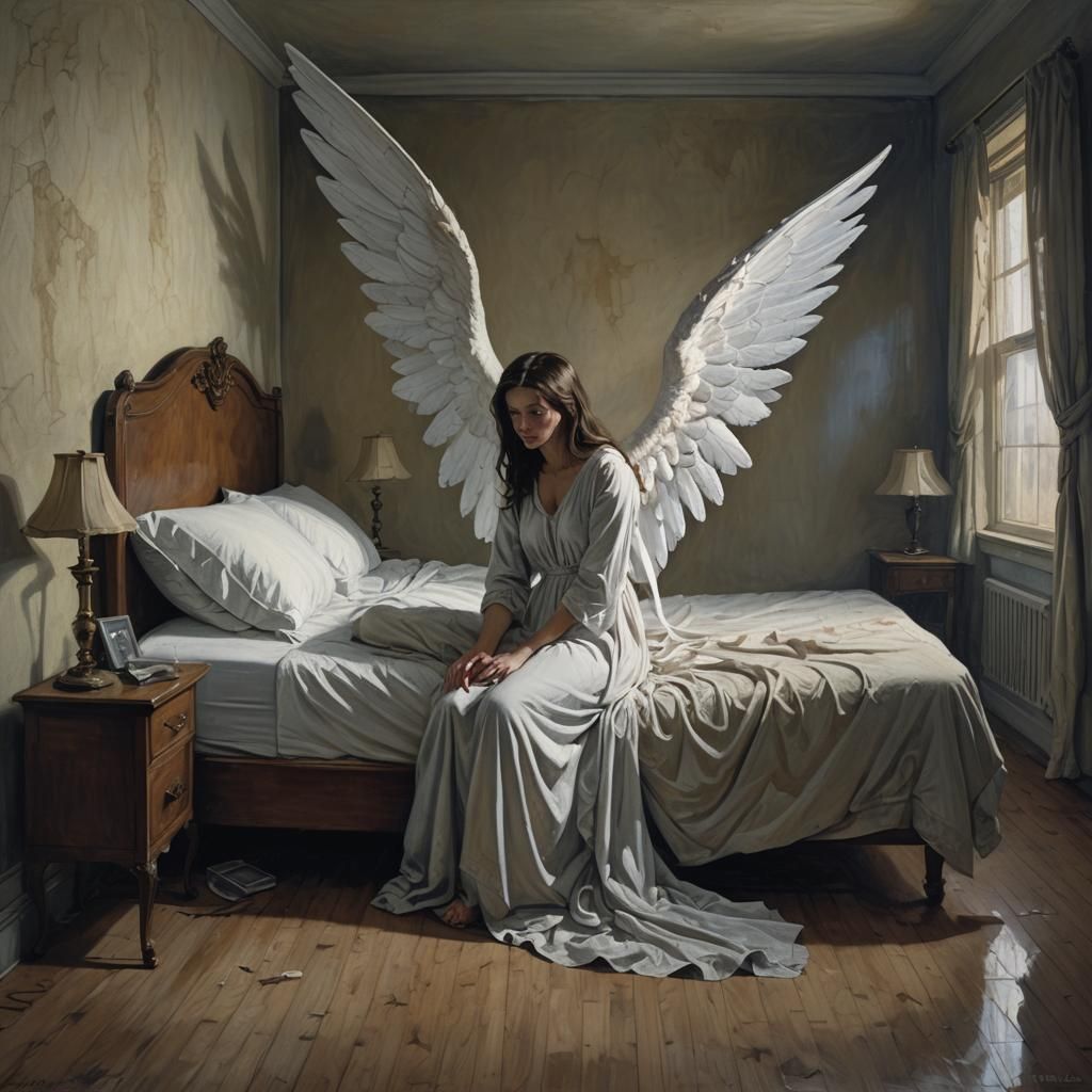 Sorrowful Woman in a Hauntingly Empty Room