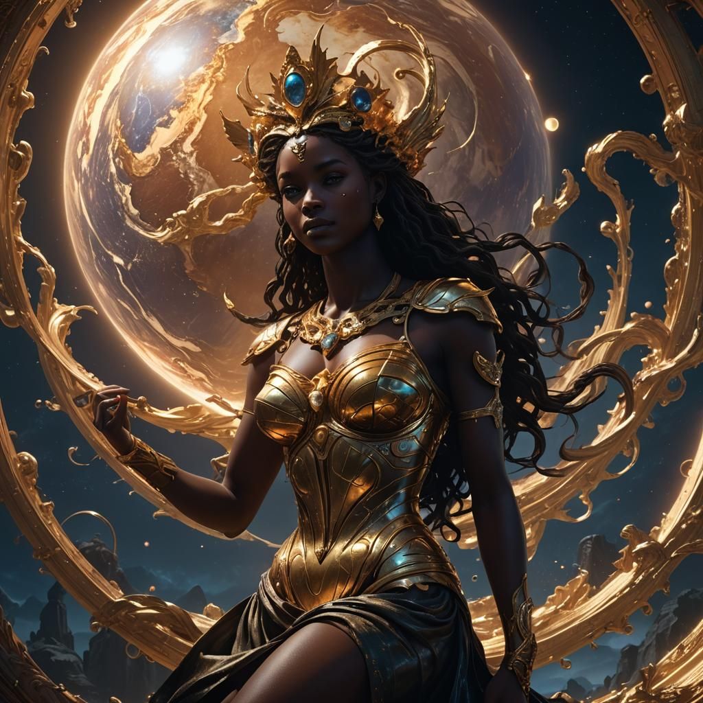 Venus in Dark Fantasy Style, Detailed Digital Art