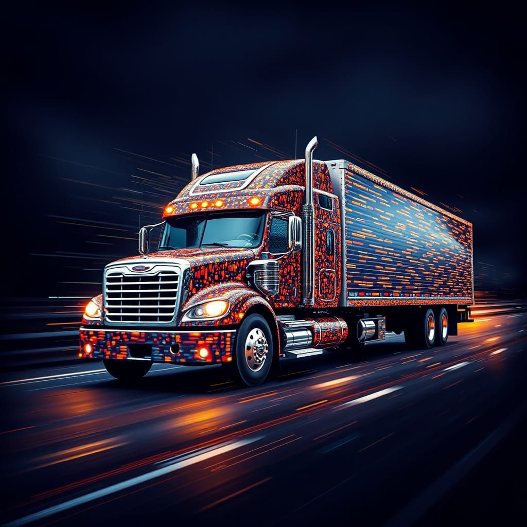 Truckules in Kinetic Pointillism Style