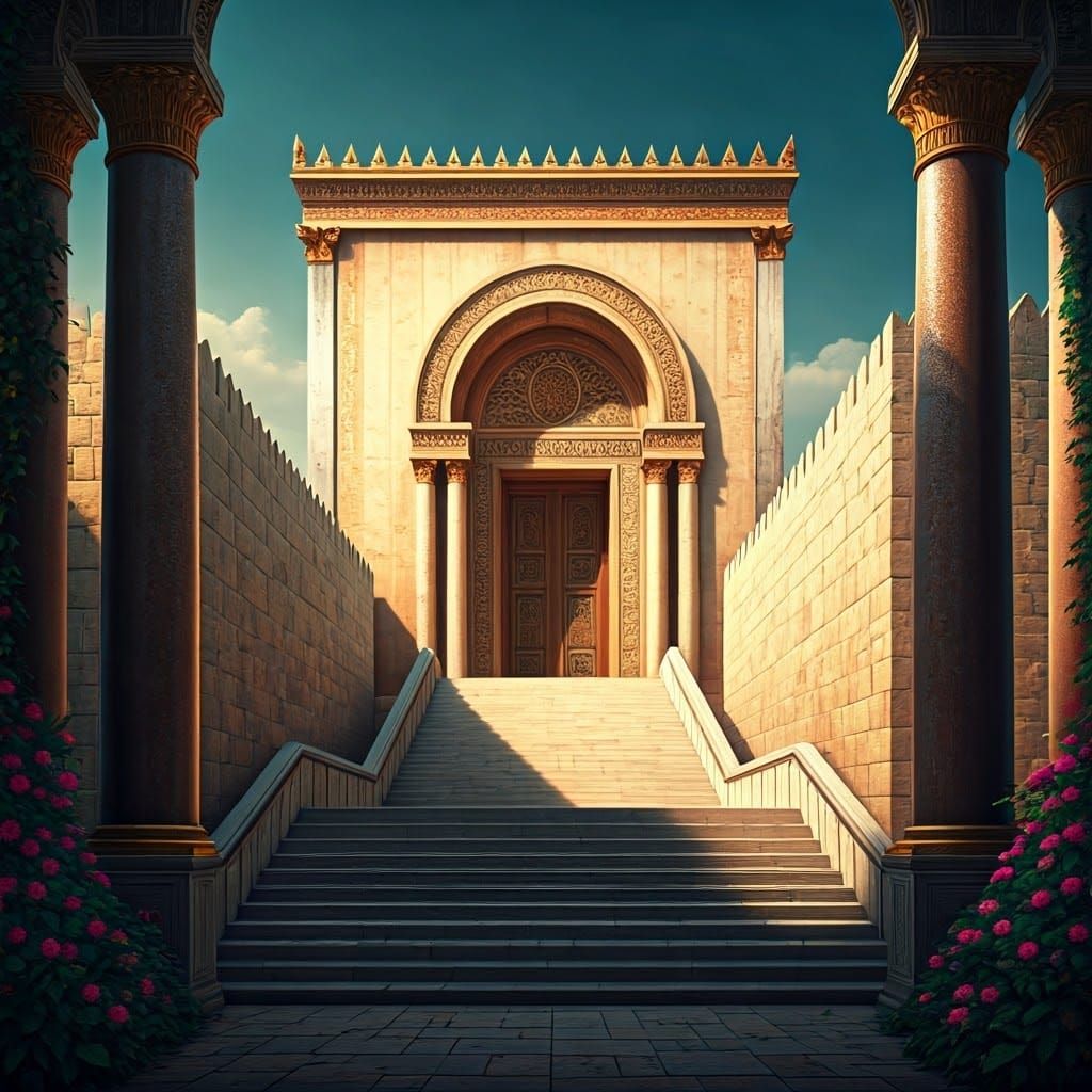 Majestic Golden Light Illuminates Ancient Beith Hamikdash