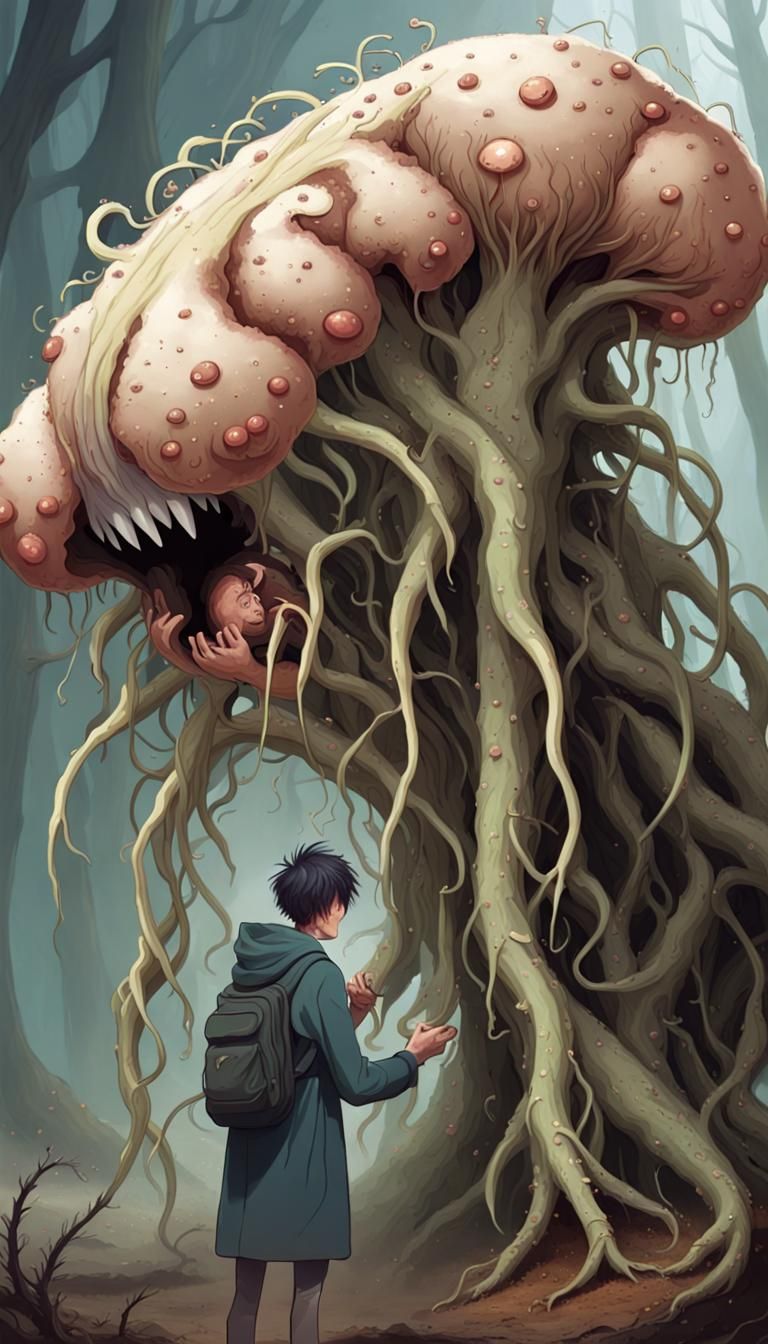 Disturbing Fungus Monster Transformation