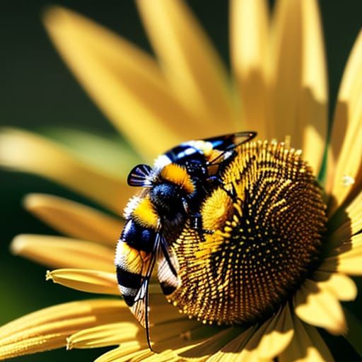Stunning Macro Portrait of a Bee in Warm Golden Light