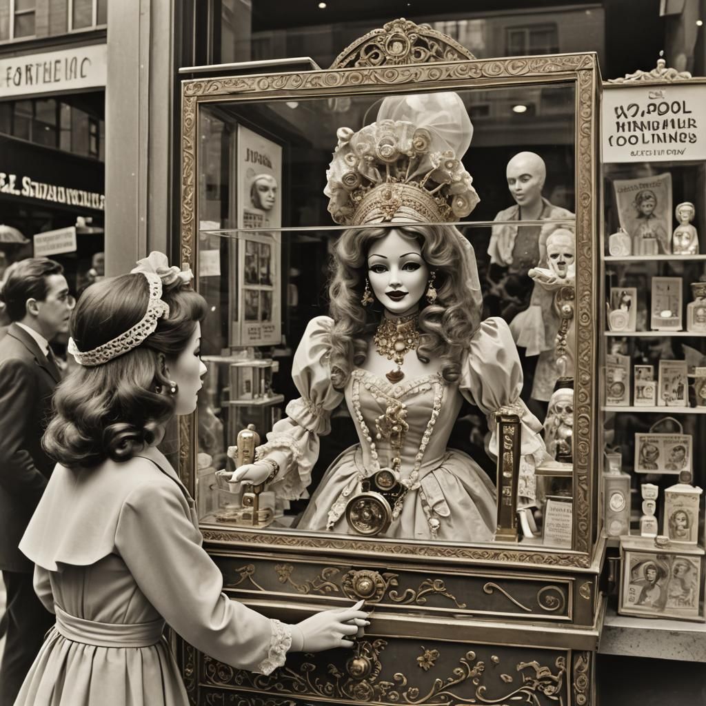 Porcelain Dolly in Fortune Telling Case, Hyperrealistic