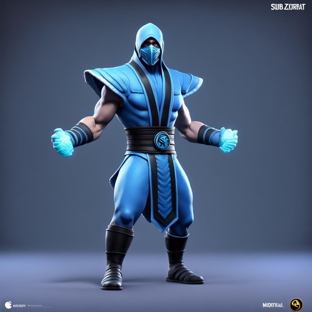 Sub-Zero from Mortal Kombat in 3D Digital Art