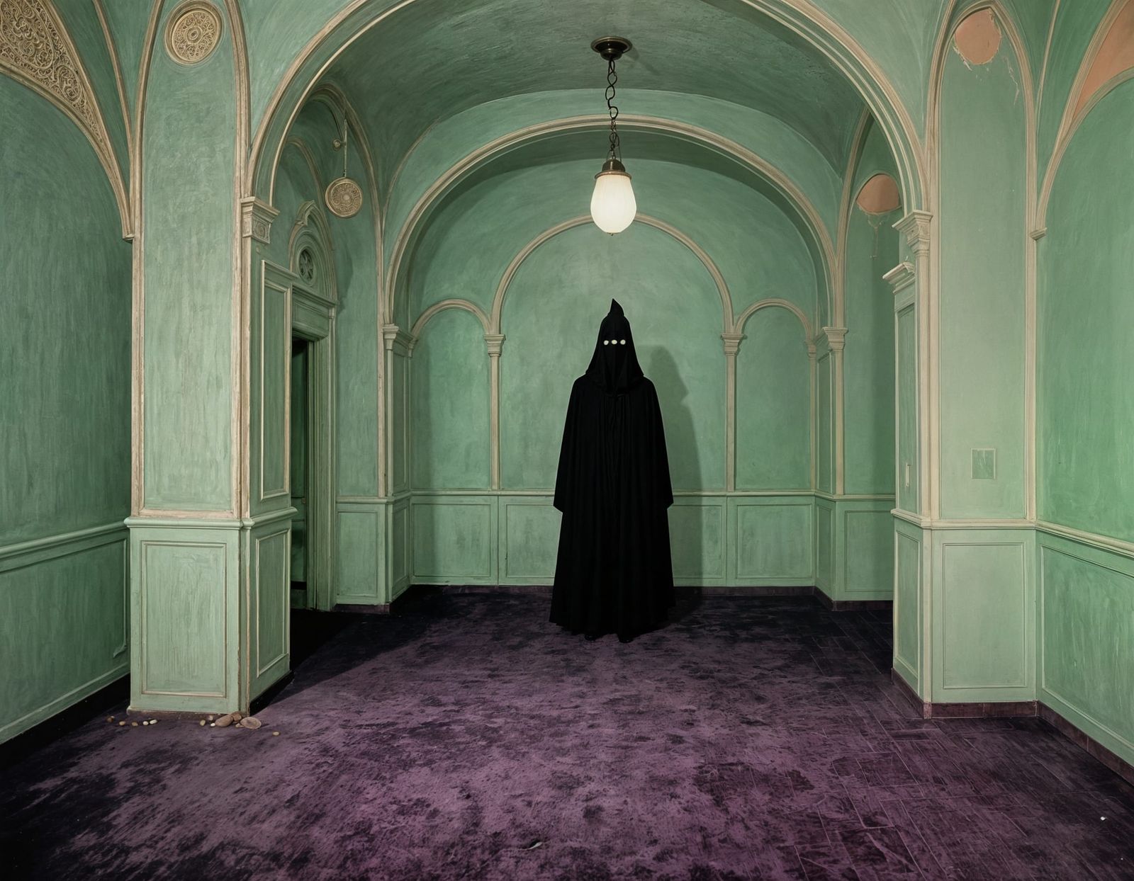 Disturbing Occult Mascot in Folk Horror Style