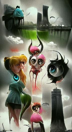 Powerpuff Girls in a Gothic Style