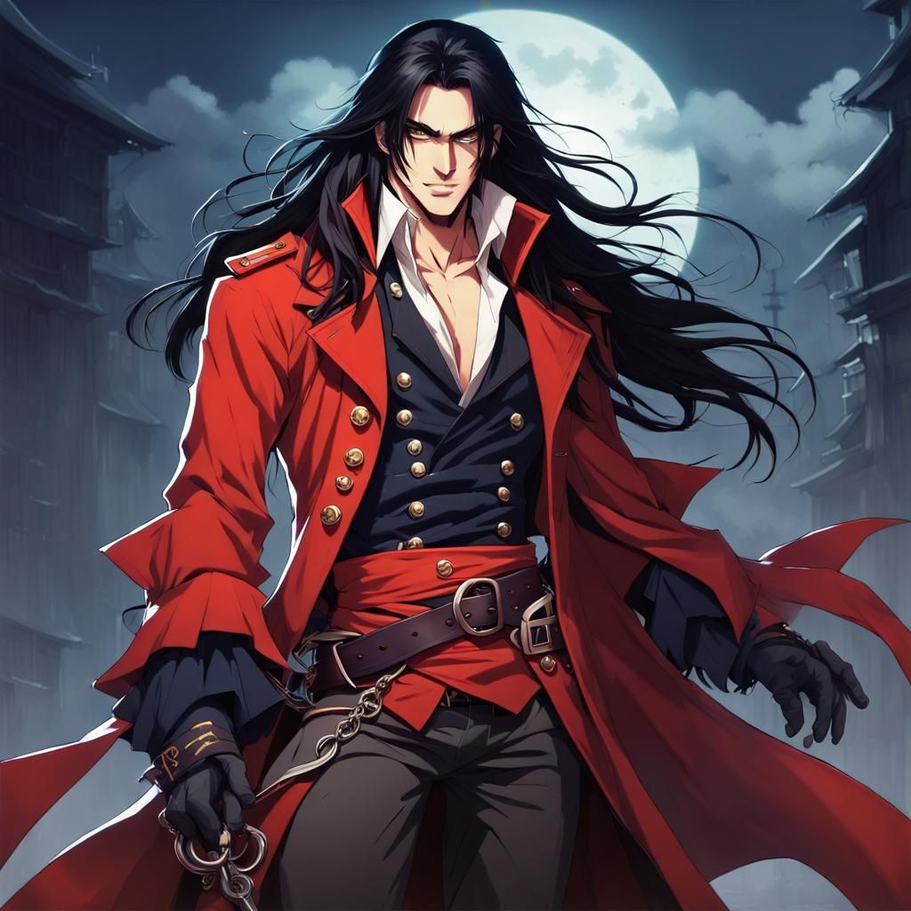 Handsome Pirate Vampire in Anime Style