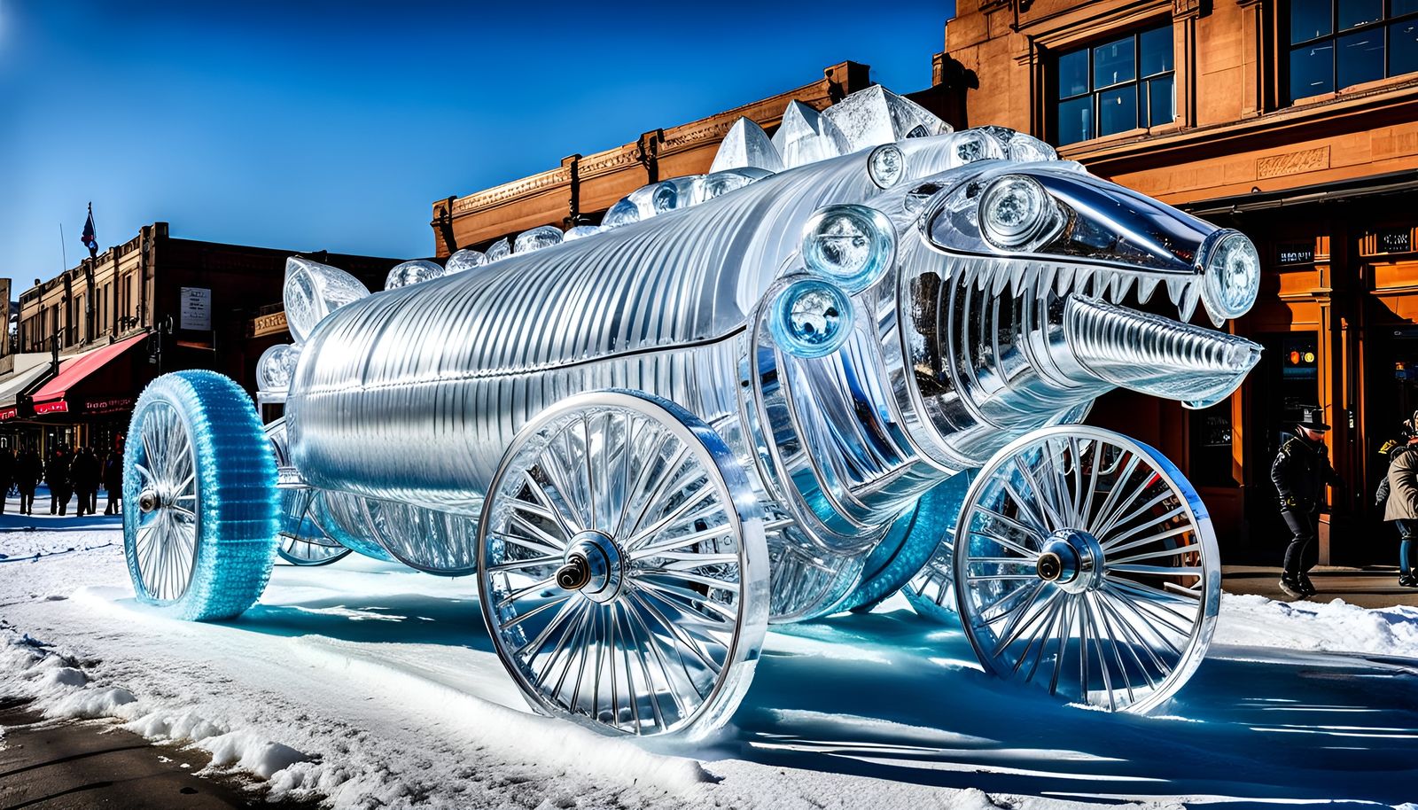 Things on Wheels ice sculpture