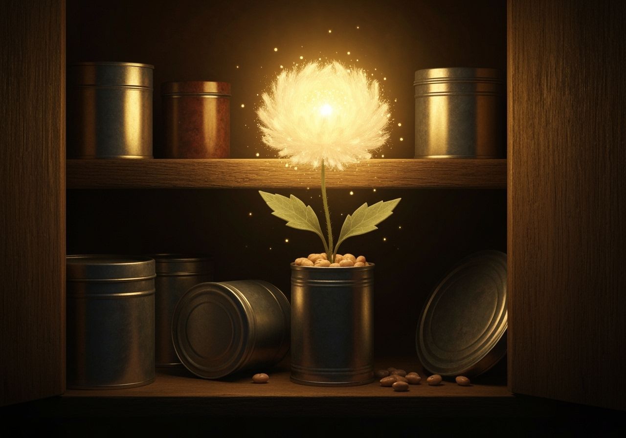 Glowing Flower in a Tin Can: Fantastical Artwork