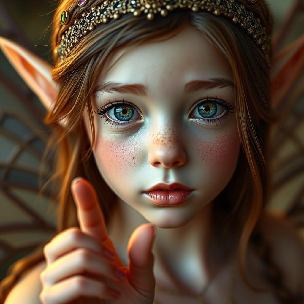 Beautiful Hyperrealistic Elf Fairy Portrait