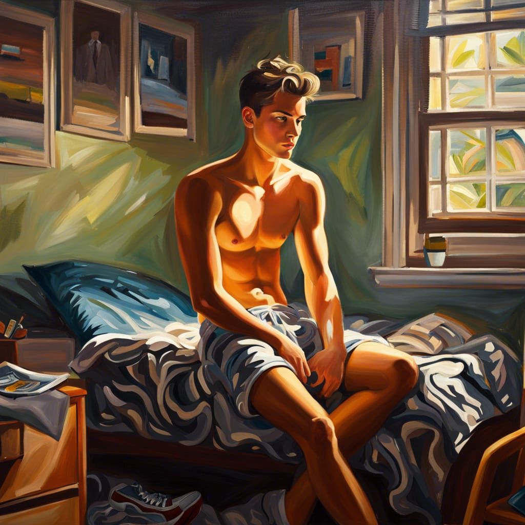 College Student Portrait as Oil Painting