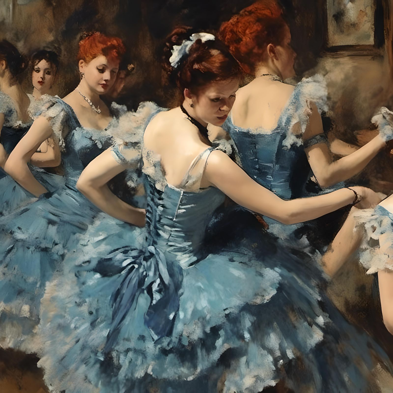 Can-Can Dancers at Moulin Rouge, Impressionistic Style