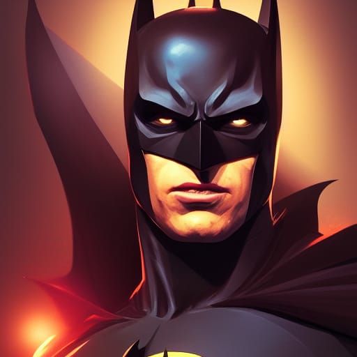 Hyperdetailed Batman Portrait in Art Nouveau Style