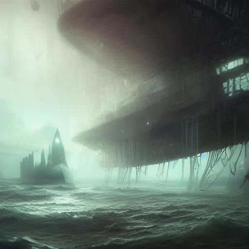 Epic Sunken Ship with Distinctive Lighting