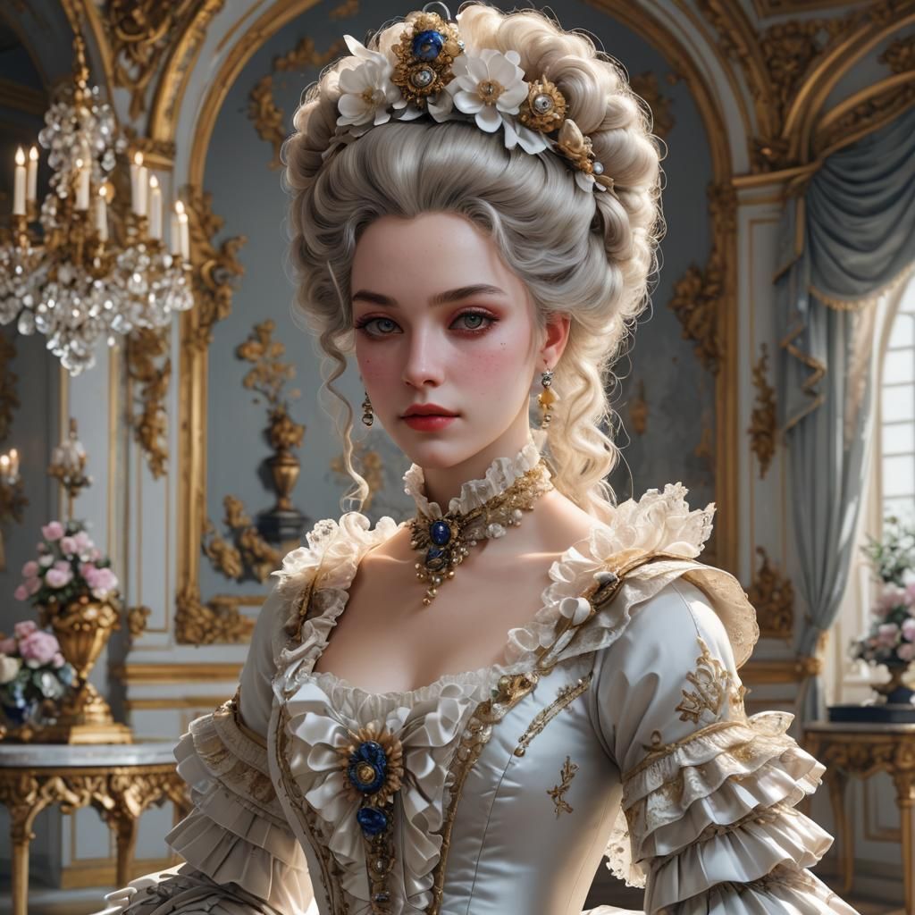 Marie Antoinette Style 3D Anime Art
