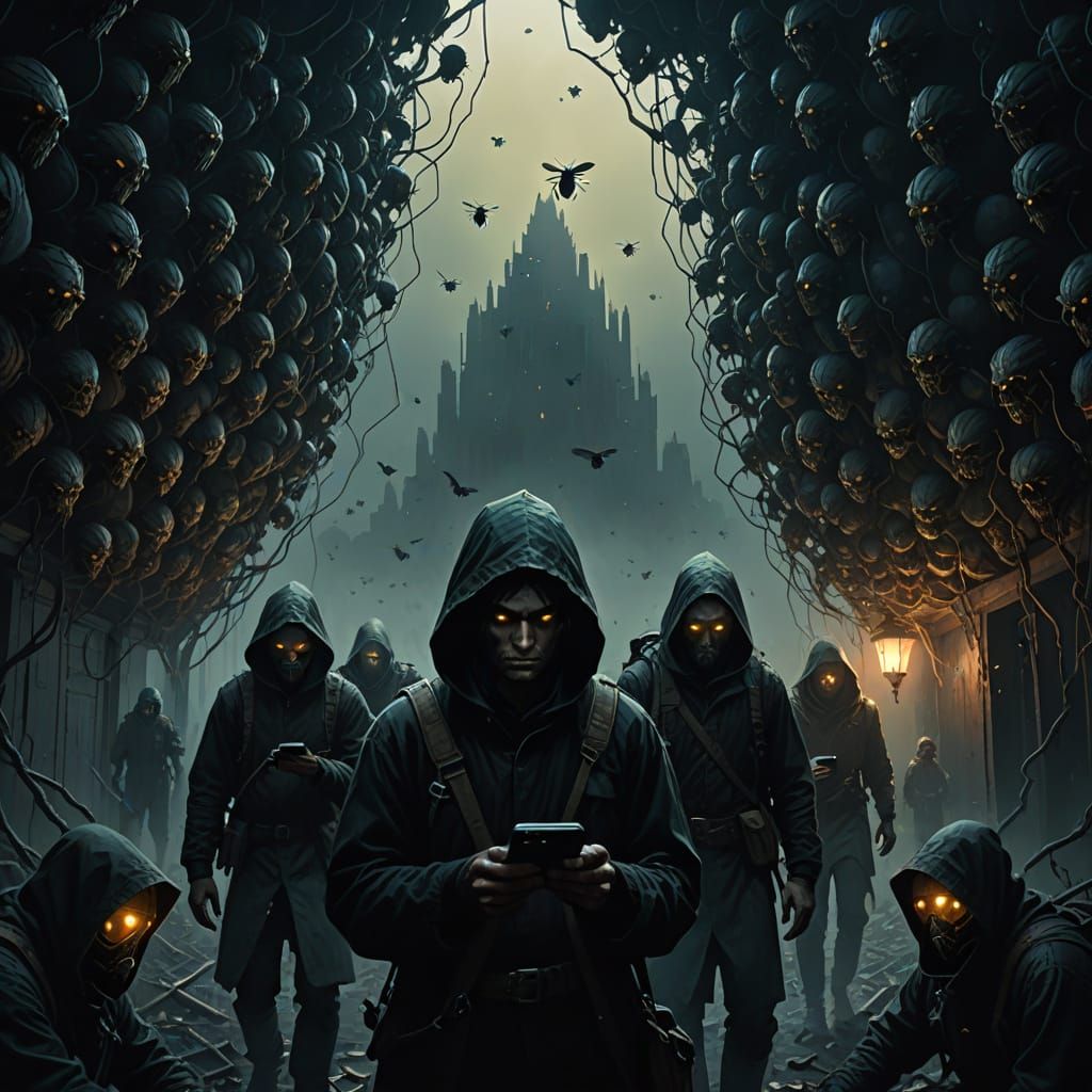 A Swarm of Humans Descends into the Abyss