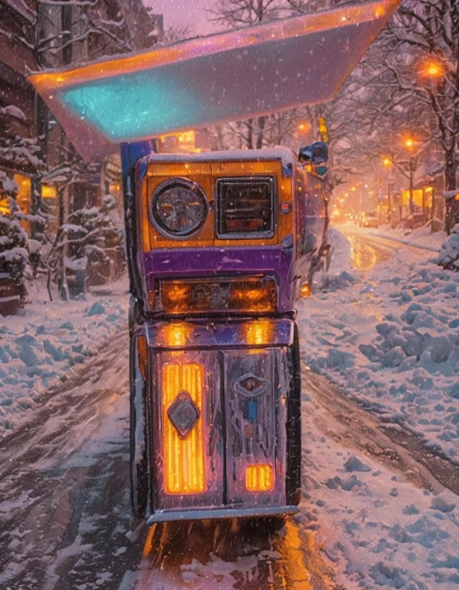 Lowrider Concept Art with Neon Glow Effects